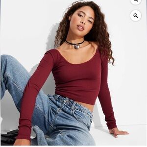 Wild Fable Maroon Long Sleeve Top